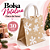 Bolsa Com Alça Floco De Neve Cru/Branco 30cm C/1un Natal Cromus 1045361 - Imagem 1