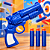 Kit Pistola Policial Azul 15cm Acompanha 3 Balas 6cm C/1un Ponto Das Festas - Imagem 4