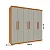 Guarda Roupa Lagos 6 Portas 4 Gavetas Tcil Cinamomo/off white - Imagem 4