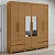 Guarda Roupa Zeus 6 Portas Lopas Amendoa Clean - Imagem 1