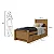 Cama de Solteiro Athenas Lopas Amendoa/off white/Amendoa - Imagem 4