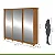Guarda Roupa Caleb 3 Portas 3 Espelhos Amendoa Clean - Imagem 3