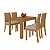Mesa c/ 4 Cadeiras Athenas 1,20 Lopas Amendoa clean/ Tecido Boucle Bege - Imagem 2