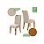 Mesa Celebrare c/ 4 Cadeiras Apogeu Lopas Amendoa clean/ Tecido Rinzai Bege - Imagem 6
