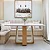 Mesa Sintonia c/ 6 Cdeiras Rayla Lopas Amendoa Clean/ Off White/ Morano Avelã - Imagem 1