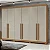 Guarda Roupa Bertha 6 Portas 2 Gavetas Lopas Amendoa Clean/Off White - Imagem 1