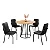 Mesa de Jantar Malibu c/ 4 Cadeiras Teixeira Preto fosco - Imagem 2