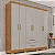 Roupeiro Estrela Premium 06 Portas Salleto Cinamomo/Off White - Imagem 1