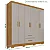 Roupeiro Estrela Premium 06 Portas Salleto Cinamomo/Off White - Imagem 3