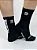 Meia Runner de Poliamida Preto com Branco - Imagem 3
