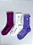 Kit 3 Meias Runner de Poliamida - Roxo, Branco e Rosa Fúcsia - Imagem 1