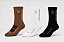 Kit 3 Meias Runner de Poliamida - Preto/Cinza, Marrom e Branco - Imagem 1