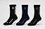 Kit 3 Meias Runner de Poliamida - Preto/Branco, Azul Marinho e Preto/Cinza - Imagem 1
