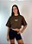 Cropped Oversized Marrom Hard Work - Imagem 2