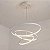 Lustre Led Moderno Pendente Anéis 3 Arco Aro Branco Com Controle - Imagem 5