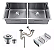 Cuba Dupla Inox Quadrada Cozinha Pia Gourmet Prata 75x41 - Imagem 1