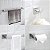 Kit Acessórios Para Banheiro Luxo Prata Inox Aço Escovado - Imagem 2