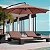 Ombrelone Guarda Sol Praia Jardim Lateral 3m Marrom Com Base - Imagem 2