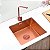 Pia Inox Cuba Gourmet Rose Nano Quadrada Cozinha Luxo 50x45  + Torneira monocomando luxo - Imagem 2