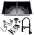 Cuba Dupla Inox Preta Inox 75x41 + Torneira monocomando luxo - Imagem 1