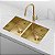 Cuba Dupla Inox Dourada Inox 75x41 + Torneira monocomando - Imagem 3