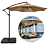 Ombrelone Led Guarda Sol Praia Jardim Lateral 3m + Base 60L - Imagem 1