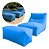 Puff Capa Azul Tecido Poltrona Sofá Decorativo Conforto Com Apoio para pés Tecido Poliester Premium - Imagem 1