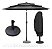 Kit Ombrelone 2,70m 3 camadas Cinza Escuro com Base 12kg e Capa Jardim Piscina - Imagem 1