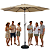 Kit Guarda Sol Ombrelone 3m com Base 12kg Jardim Piscina Preto - Imagem 1