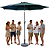 Kit Guarda Sol Ombrelone 3m com Base 12kg Jardim Piscina Verde Escuro - Imagem 1