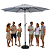 Kit Guarda Sol Ombrelone 3m com Base 12kg Jardim Piscina Cinza Escuro - Imagem 1