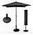 Kit Guarda Sol 2m com Base 12kg e Capa Protetora Jardim Piscina Cinza Escuro - Imagem 1