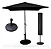 Kit Guarda Sol 2m com Base 12kg e Capa Protetora Preto - Imagem 1
