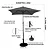 Kit Guarda Sol 2m com Base 12kg e Capa Protetora Preto - Imagem 2