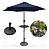 Ombrelone 2,30m Guarda Sol Com Mesa E Base Jardim Piscina Azul Escuro - Imagem 1