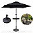 Ombrelone 2,30m Guarda Sol Com Mesa E Base Jardim Piscina Preto - Imagem 1