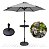 Ombrelone 2,30m Guarda Sol Com Mesa E Base Jardim Piscina Cinza Escuro - Imagem 1