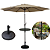 Ombrelone Guarda Sol 3 Metros com Mesa e Base 12Kg Bege - Imagem 1