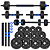 Kit Halteres 20Kg Musculação Treino Ajustável com Anilha e Barra - Imagem 1