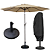 Kit Ombrelone 3m Jardim Piscina com Base 12kg e Capa UV Premium Bege - Imagem 1