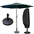 Kit Ombrelone 3m Jardim Piscina com Base 12kg e Capa UV Premium Verde Escuro - Imagem 1