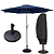 Kit Ombrelone 3m Jardim Piscina com Base 12kg e Capa UV Premium Azul Escuro - Imagem 1