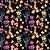 M056- Matelassê Flores Silvestres no Preto - Imagem 1