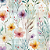 D2719 - Watercolor Meadow Flores no Xadrez - Imagem 1