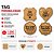 1.000 UND - Tag Personalizadas Kraft detalhadas 4,5x4,5cm - impressão em pre - Imagem 3