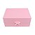 Caixa Dobrável c/ Fita Cetim Rosa Bebê Matte (G) 33,5x26x15,5cm - Imagem 1