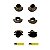 Piranha de Plástico 4,5cm - Preto com Dourado (12 Peças) - Imagem 1