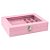 Expositor de Plástico Revestido em Veludo Rosa 15x20x5cm - Imagem 2