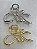 Piranha de Metal 7cm Prata e Dourado - Pct c/ 12  -Y575-28 - Imagem 1