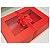 Caixa Dobrável Vermelho Papel com Visor e Laço de Cetim Removível (G) 33x25x12cm - Imagem 2